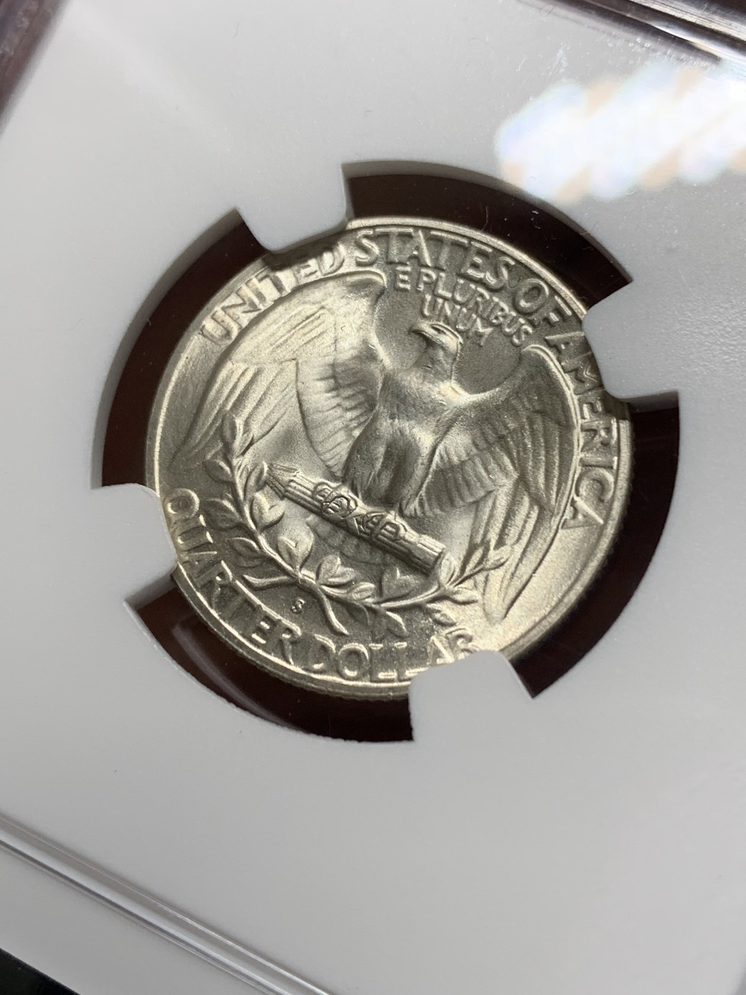 《竞宝斋》第149场-周日，周一，周四 3场 (全场包邮) NGC-MS65 美国1952-S年 1/4美元银币 顶级品相