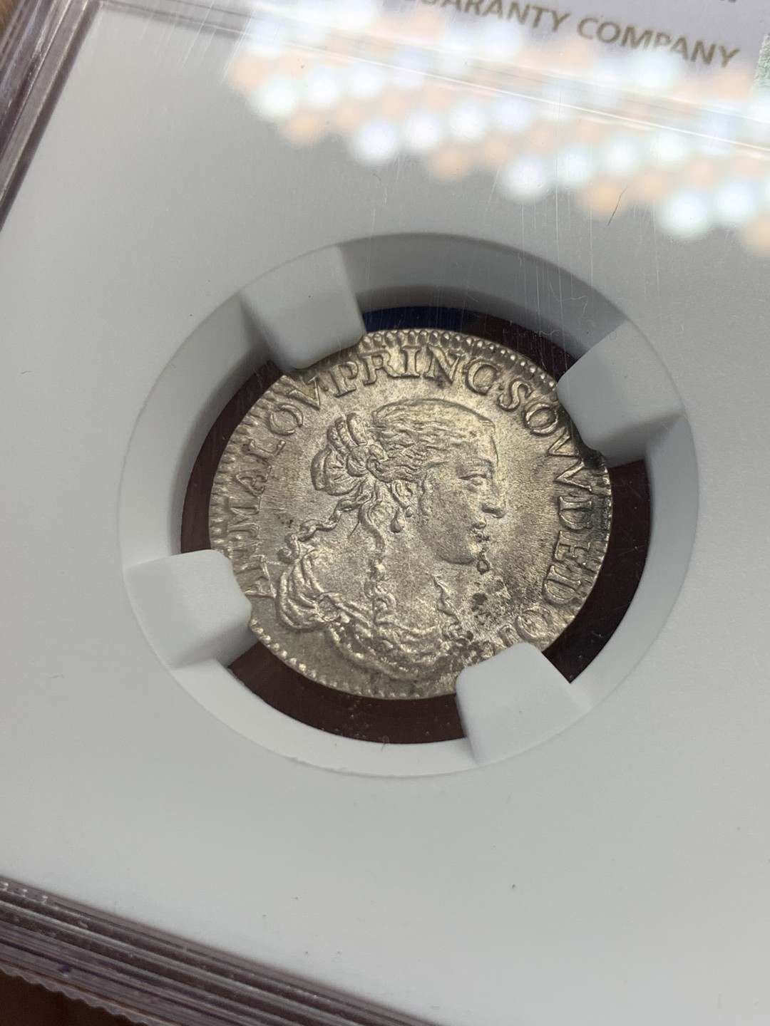 《竞宝斋》第149场-周日，周一，周四 3场 (全场包邮) NGC-UNC 法国1664年 安娜玛丽女王 1/12ECU银币 这品种能有这样的品相已经是万里挑一了