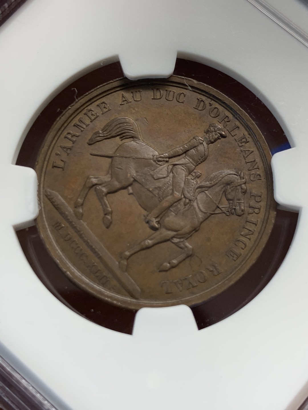 《竞宝斋》第149场-周日，周一，周四 3场 (全场包邮) NGC-MS63 法国菲利普一世 马剑铜章 罕见品种