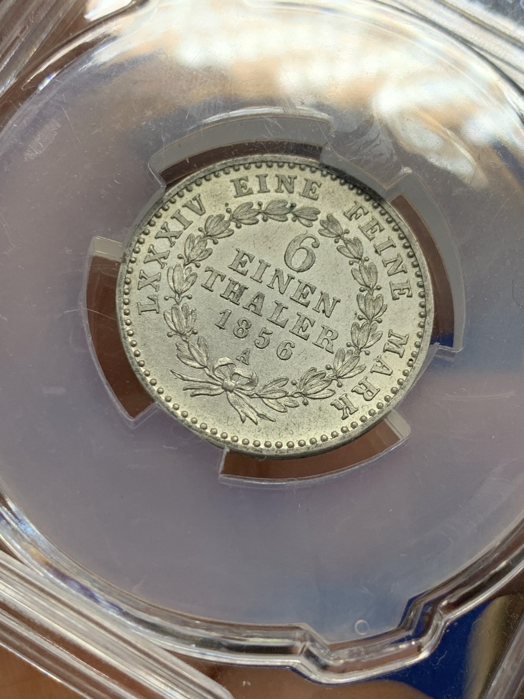 《竞宝斋》第149场-周日，周一，周四 3场 (全场包邮) 信泰MS65 德国安哈特小熊爬墙六分之一泰勒 银币