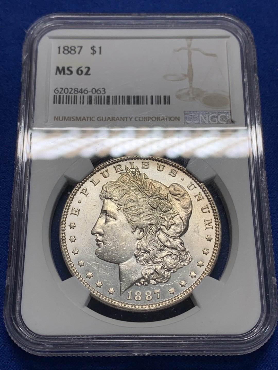 《竞宝斋》第149场-周日，周一，周四 3场 (全场包邮) NGC-MS62 美国 1887年 摩根大银币 原光好品