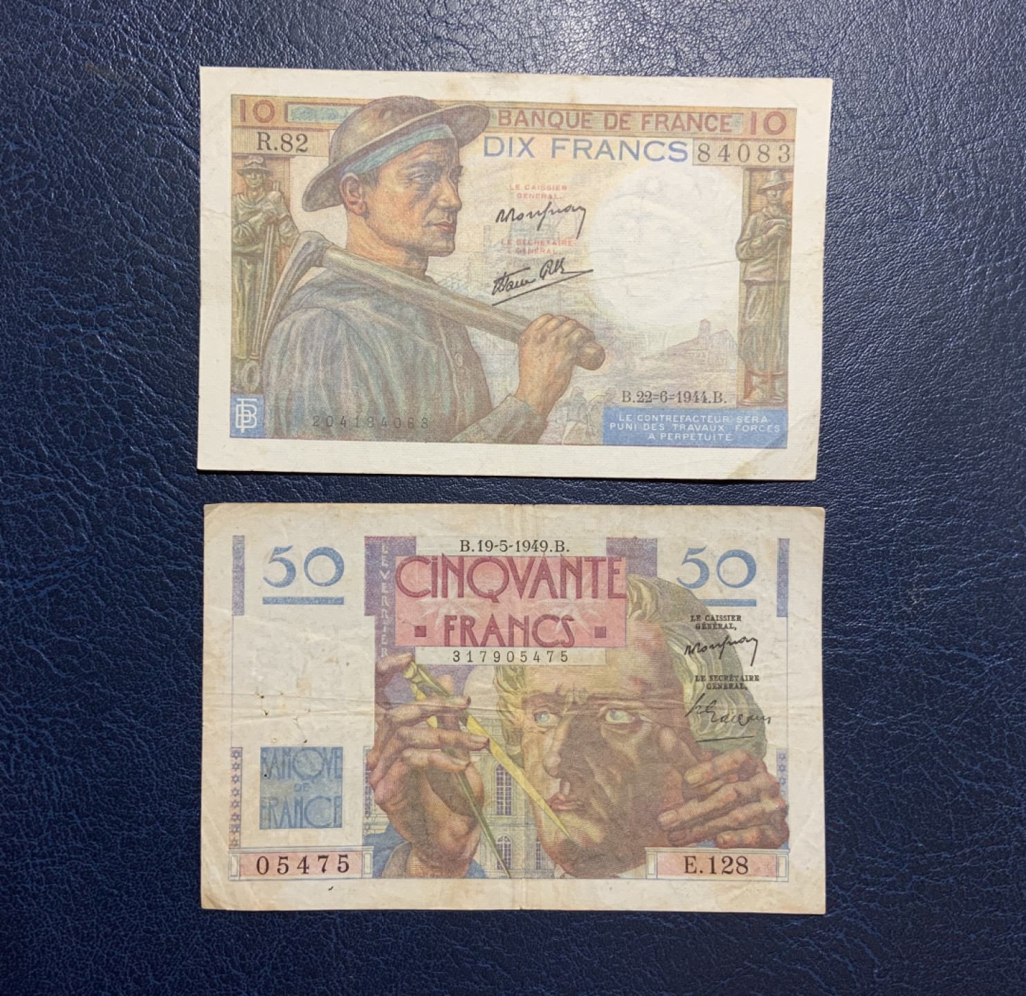 收藏联盟Quantum Auction 第246期拍卖 法国1941年10法郎和1949年50法郎 品相如图