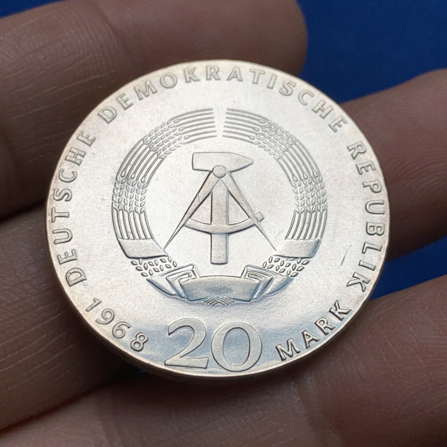 《竞宝斋》第149场-周日，周一，周四 3场 (全场包邮) 1968年民主德国革命导师马克思诞辰 20马克纪念银币