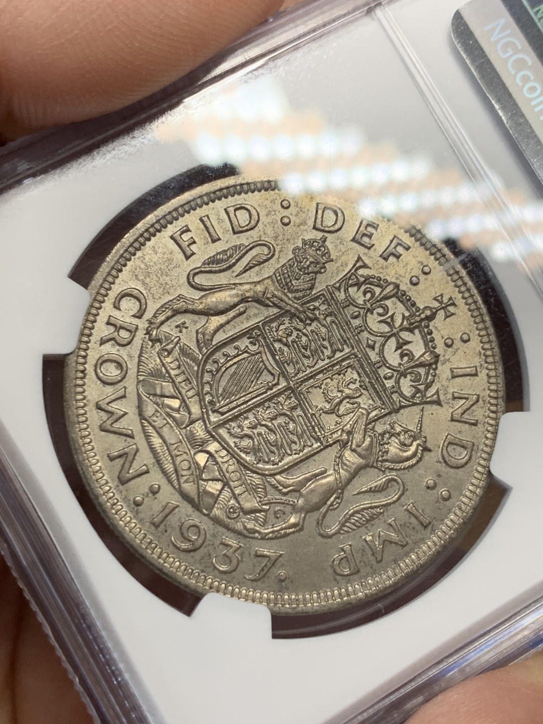 《竞宝斋》第149场-周日，周一，周四 3场 (全场包邮) NGC-MS62 英国 1937年 1克朗 乔治六世 大银币 原光好品 略带包浆 出分不易