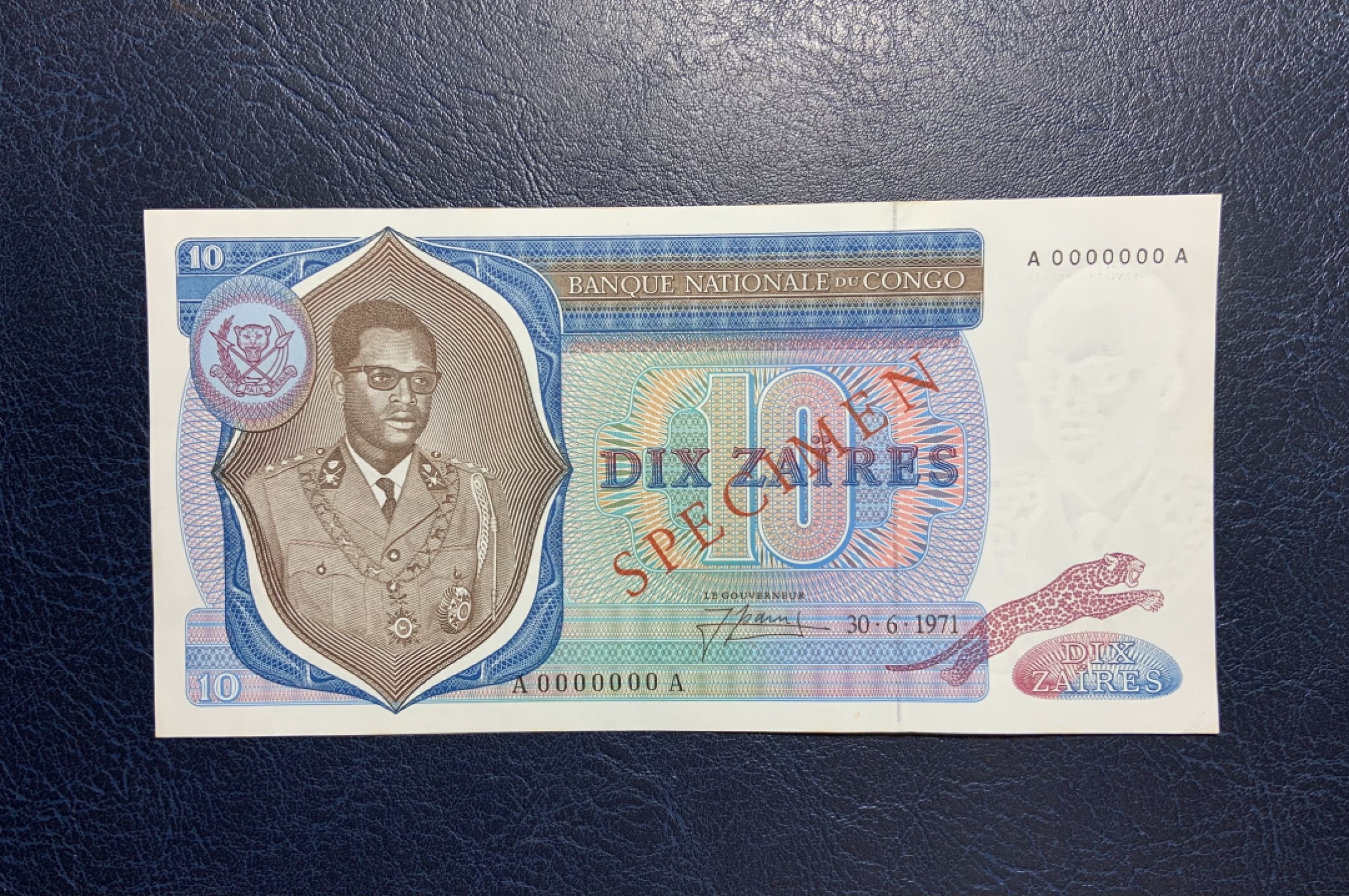 收藏联盟Quantum Auction 第246期拍卖 刚果民主共和国1971年20扎伊尔样票 品相UNC-
