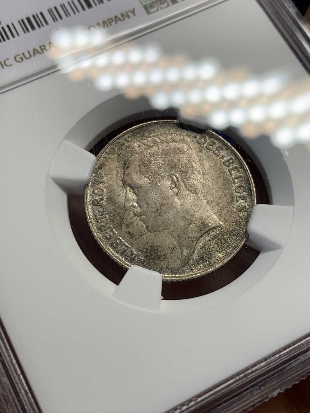 《竞宝斋》第149场-周日，周一，周四 3场 (全场包邮) NGC-MS62 比利时1912年 阿尔贝托1法郎银币 好品代彩