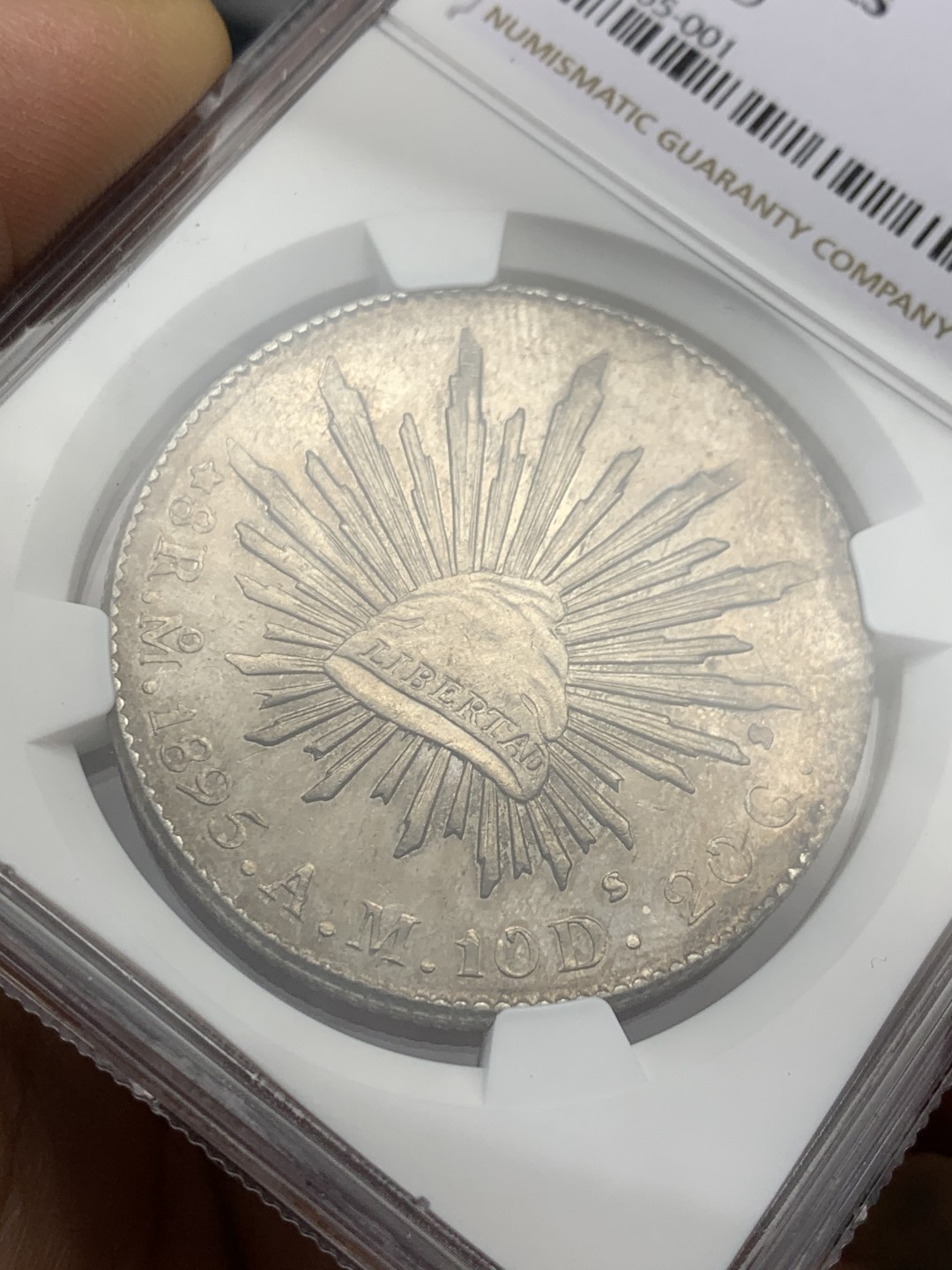 《竞宝斋》第149场-周日，周一，周四 3场 (全场包邮) NGC UNC 墨西哥 1895年 8R 花边鹰洋 大银币 地板好 光度也好