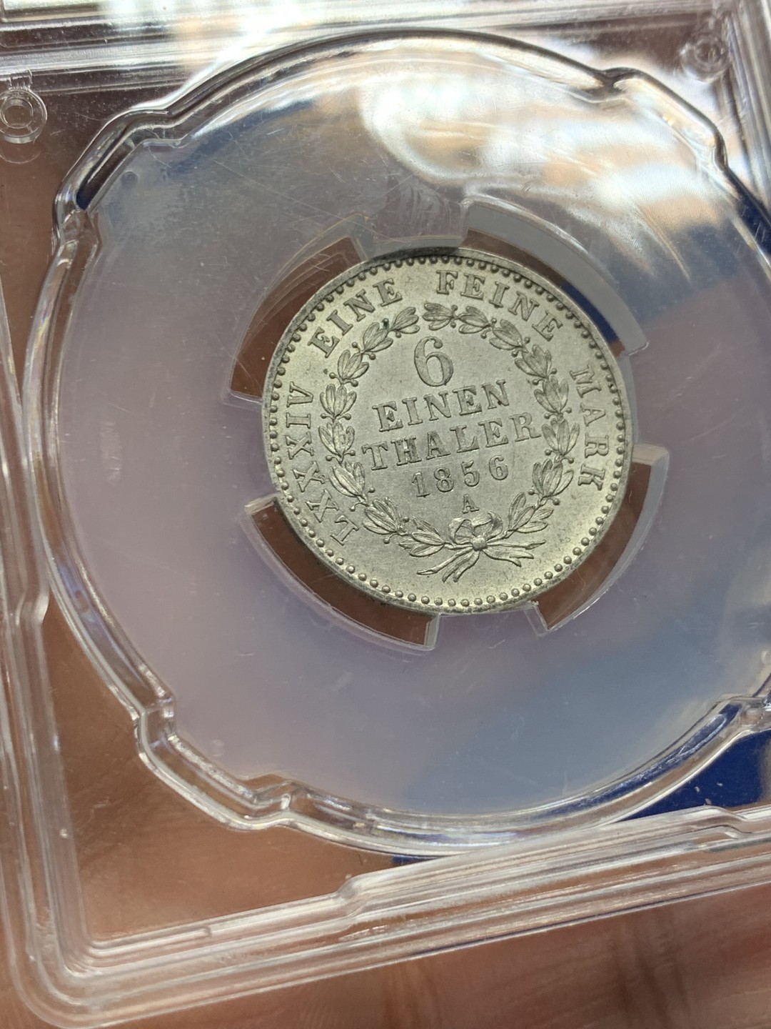 《竞宝斋》第149场-周日，周一，周四 3场 (全场包邮) 信泰MS65 德国安哈特小熊爬墙六分之一泰勒 银币