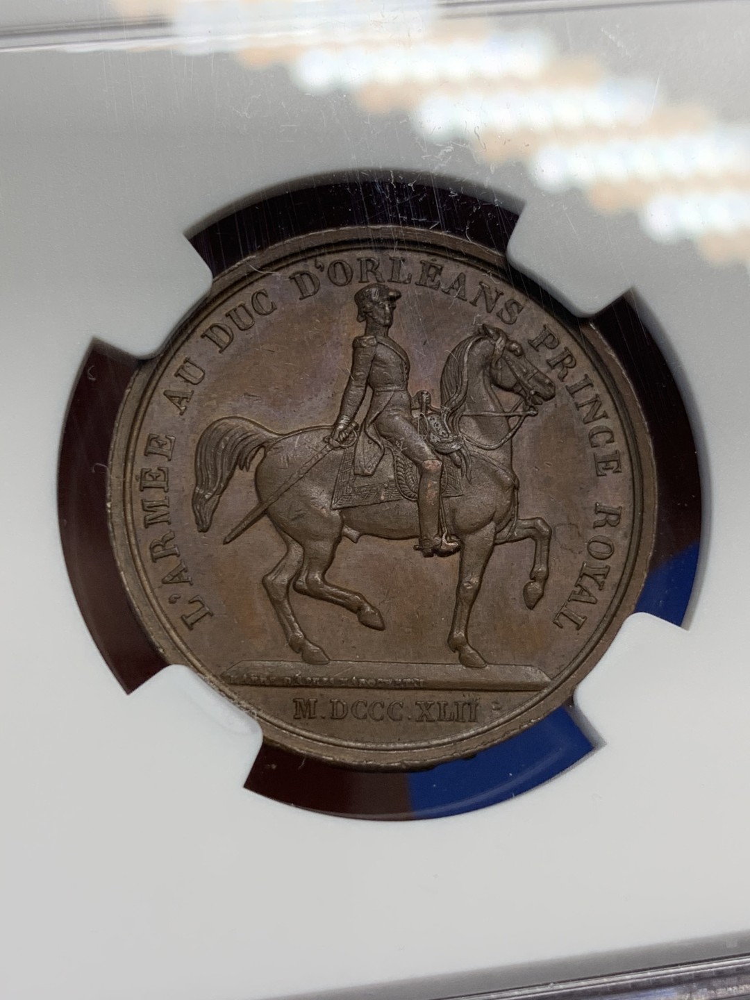 《竞宝斋》第149场-周日，周一，周四 3场 (全场包邮) NGC-MS63 法国菲利普一世 马剑铜章 罕见品种