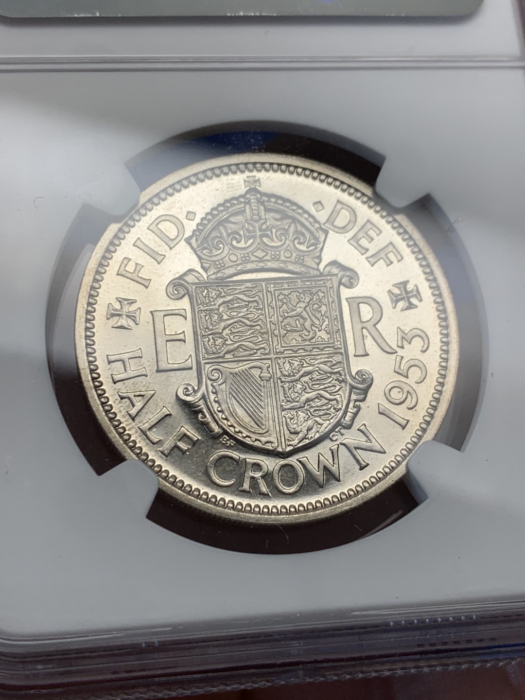 《竞宝斋》第149场-周日，周一，周四 3场 (全场包邮) NGC-PF64 1953年英国伊丽莎白二世加冕首年精制半克朗