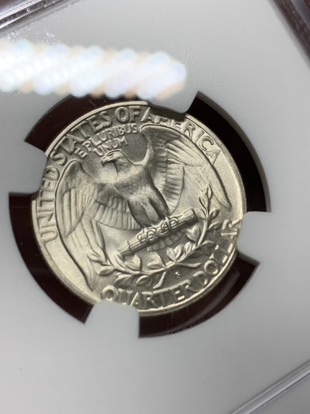 《竞宝斋》第149场-周日，周一，周四 3场 (全场包邮) NGC-MS65 美国1952-S年 1/4美元银币 顶级品相