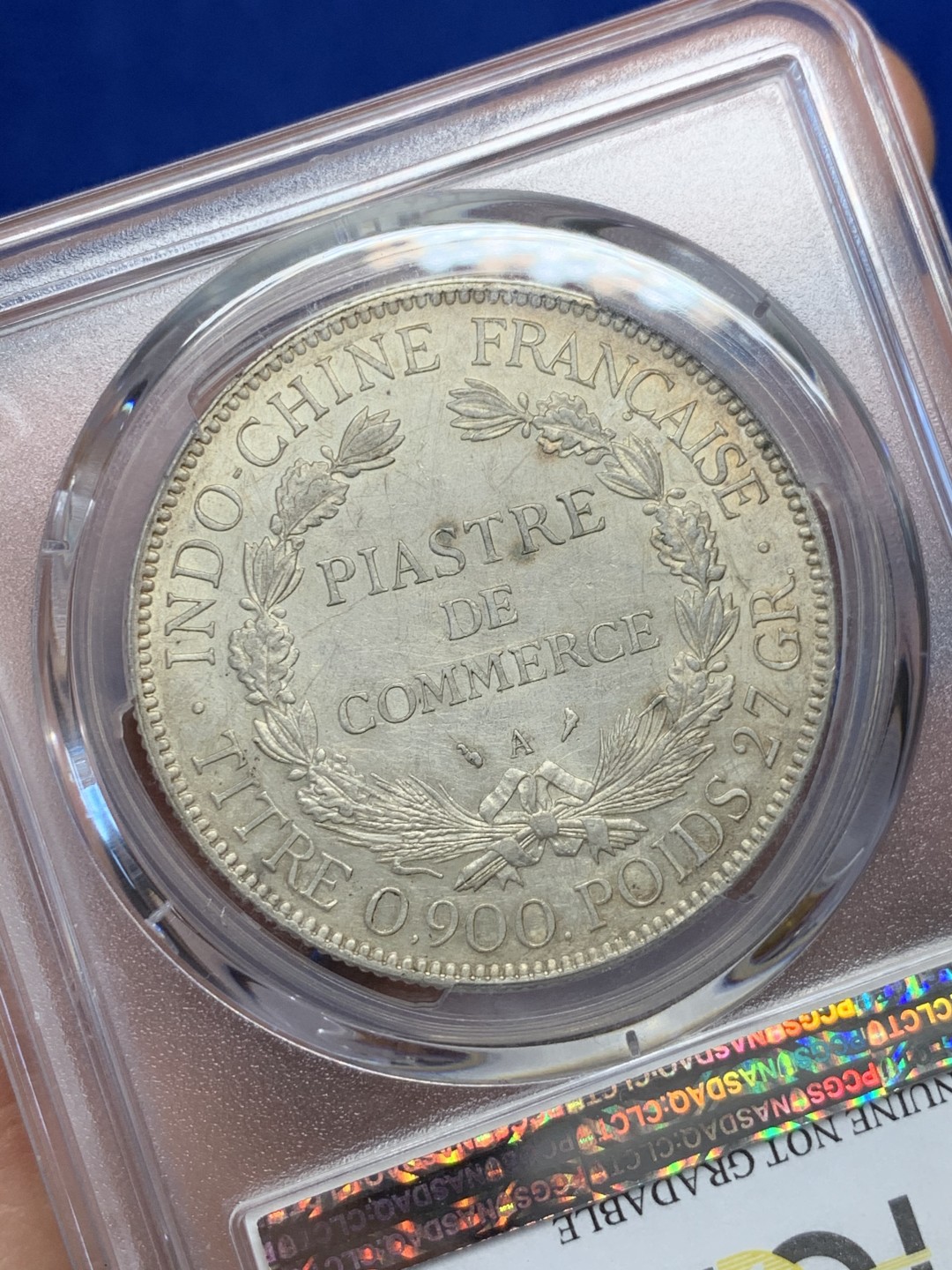 《竞宝斋》第149场-周日，周一，周四 3场 (全场包邮) PCGS AU 法属印支 1926年 坐人 1元银币 脸部清洗 地板好 低评了 也是不多见的年份