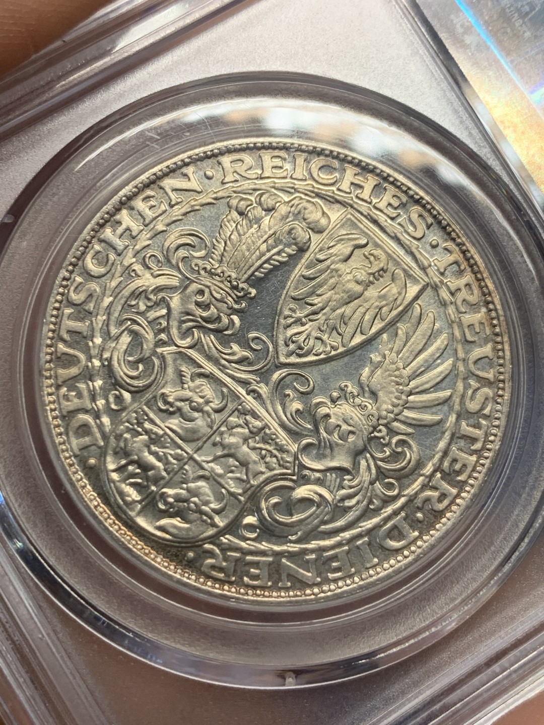 《竞宝斋》第149场-周日，周一，周四 3场 (全场包邮) 公博-SP62 德国 1927年 兴登堡八十大寿 5马克 纪念银章  镜面底板 人物磨砂质感