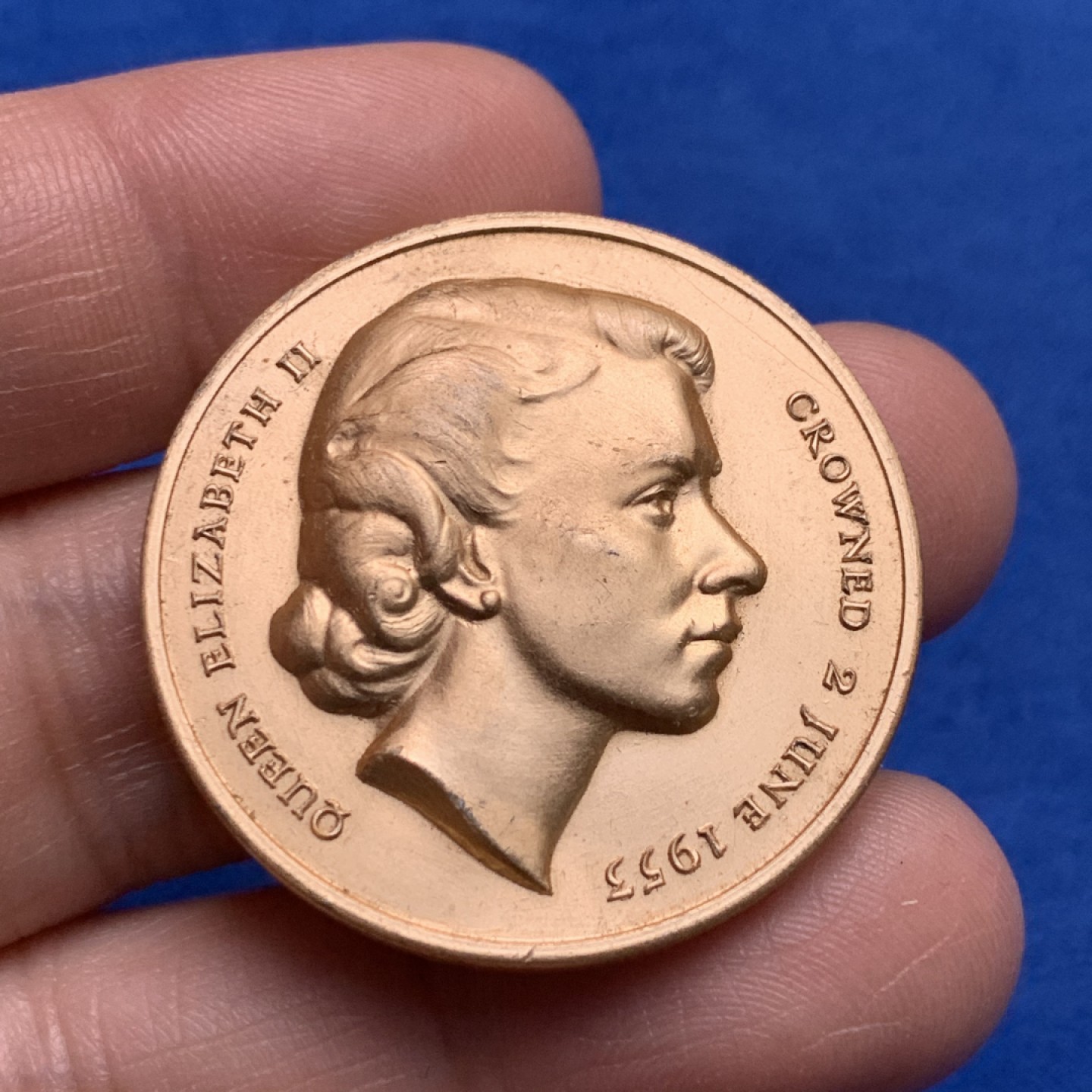 《竞宝斋》第149场-周日，周一，周四 3场 (全场包邮) 1953年英国伊丽莎白二世加冕WM材质纪念章 35.4mm 6.67克