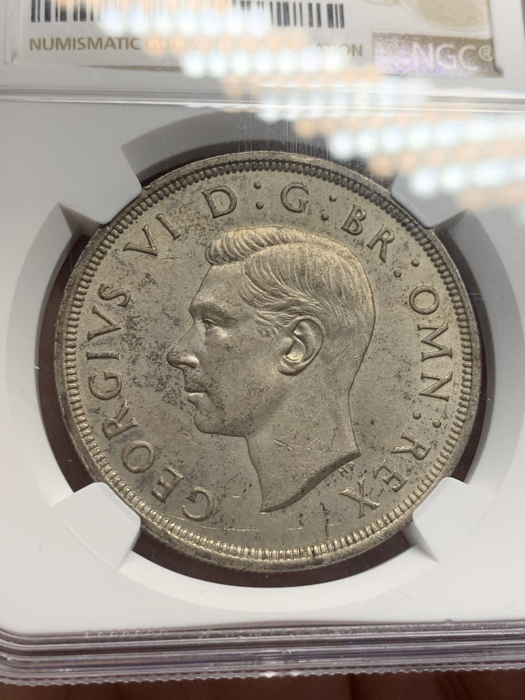 《竞宝斋》第149场-周日，周一，周四 3场 (全场包邮) NGC-MS62 英国 1937年 1克朗 乔治六世 大银币 原光好品 略带包浆 出分不易