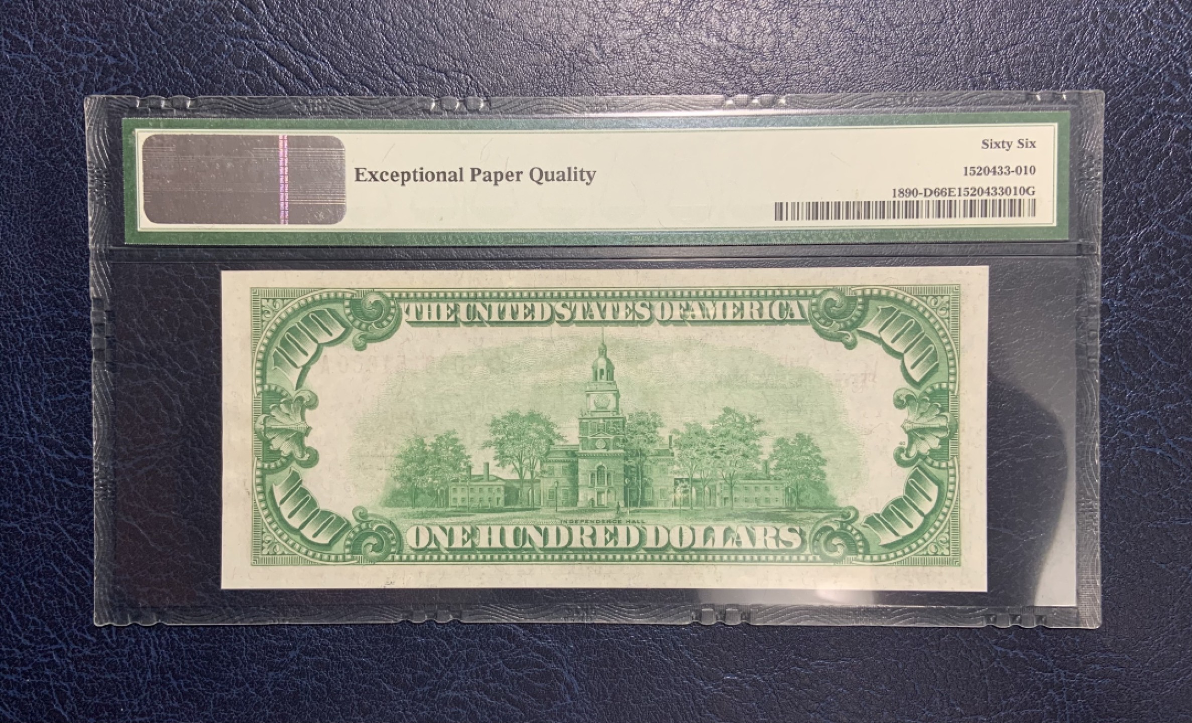收藏联盟Quantum Auction 第246期拍卖 美国1929年联邦储备银行券100美元 PMG66 全程无47 稀少