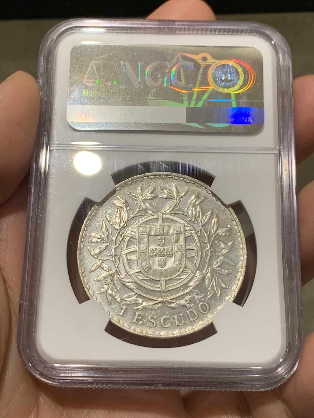 《竞宝斋》第149场-周日，周一，周四 3场 (全场包邮) NGC-MS61 葡萄牙1916年 1埃斯库多大银币 原光好品 少见品种