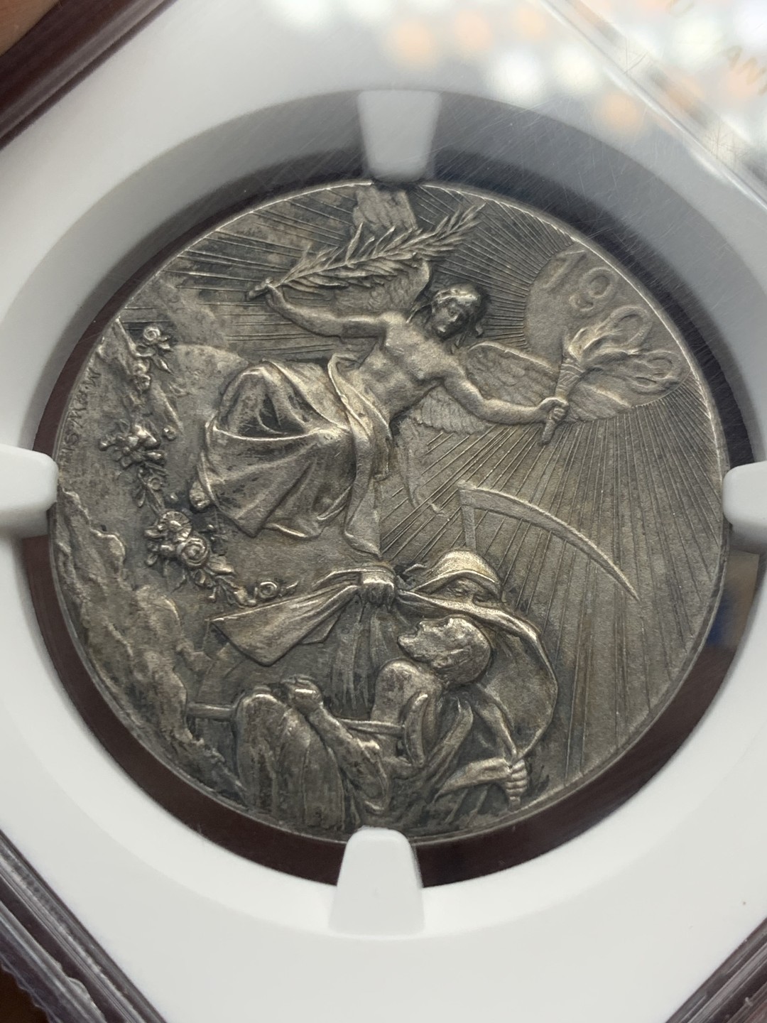 《竞宝斋》第149场-周日，周一，周四 3场 (全场包邮) NGC MS63 1900年德国新世纪纪念银章 原味包浆 品相状态非常棒