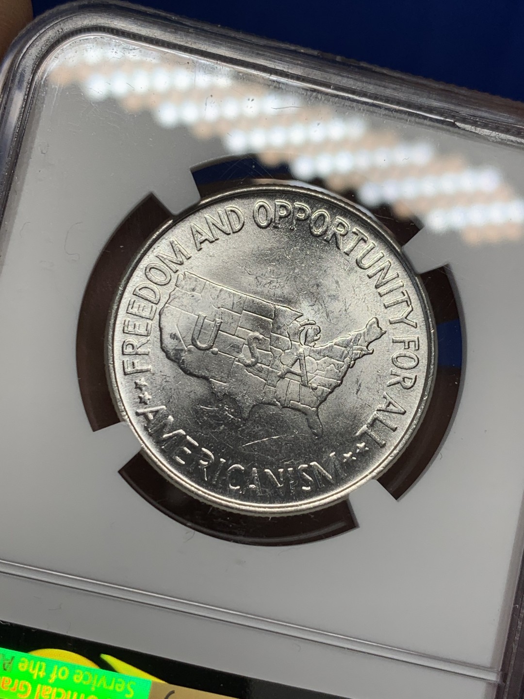 《竞宝斋》第149场-周日，周一，周四 3场 (全场包邮) NGC MS63 1952年美国乔治华盛顿地图半美元