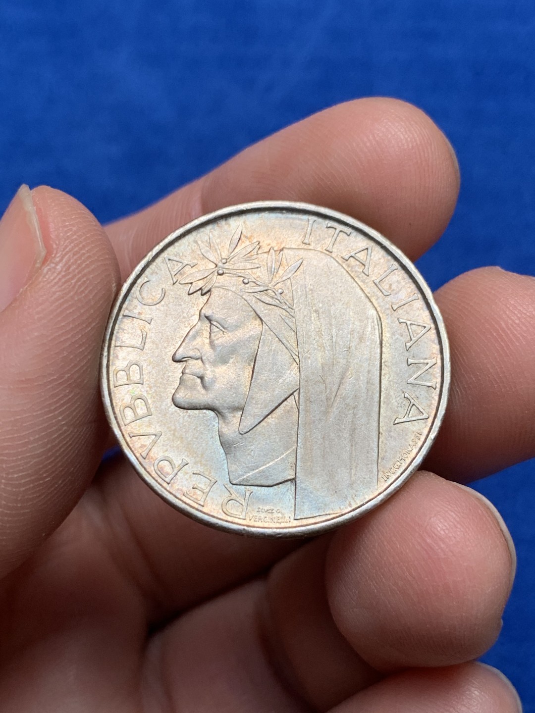 《竞宝斋》第149场-周日，周一，周四 3场 (全场包邮) 意大利银币两枚，但丁500里拉+迁都一百周年500里拉