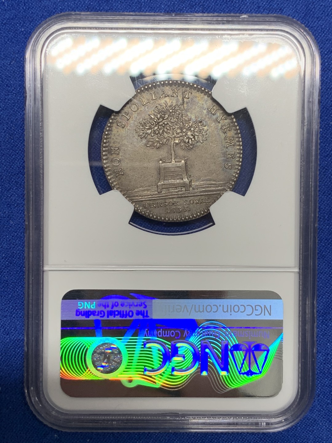 《竞宝斋》第149场-周日，周一，周四 3场 (全场包邮) NGC-AU58 法国1735年 路易十五 皇家宝藏系列 圆形JETON 银质