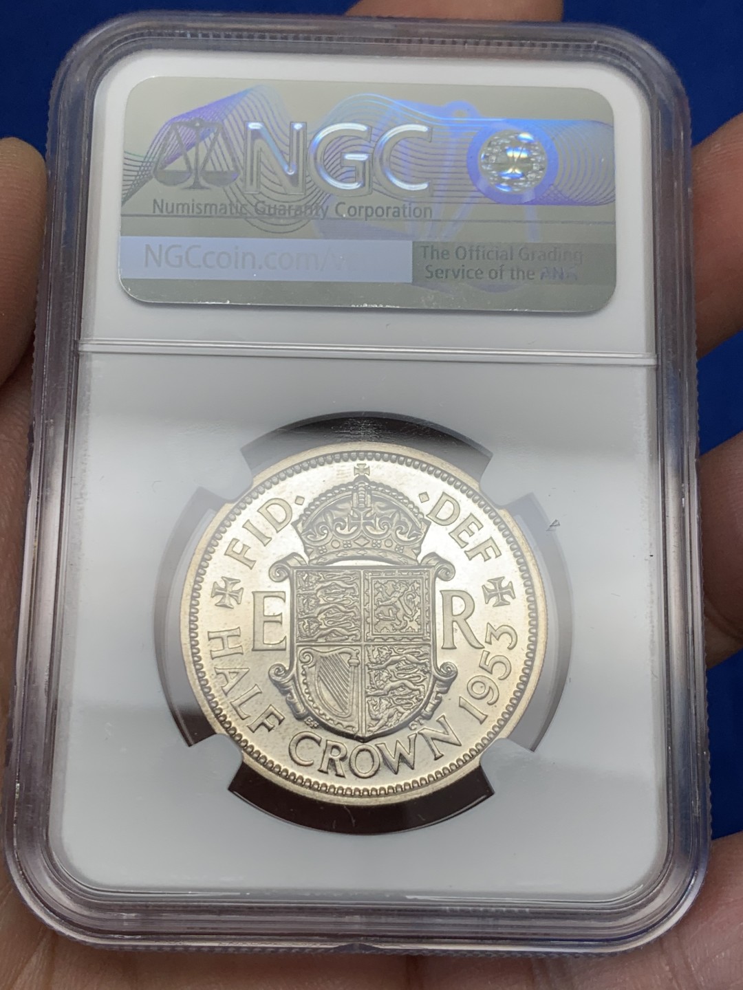 《竞宝斋》第149场-周日，周一，周四 3场 (全场包邮) NGC-PF64 1953年英国伊丽莎白二世加冕首年精制半克朗
