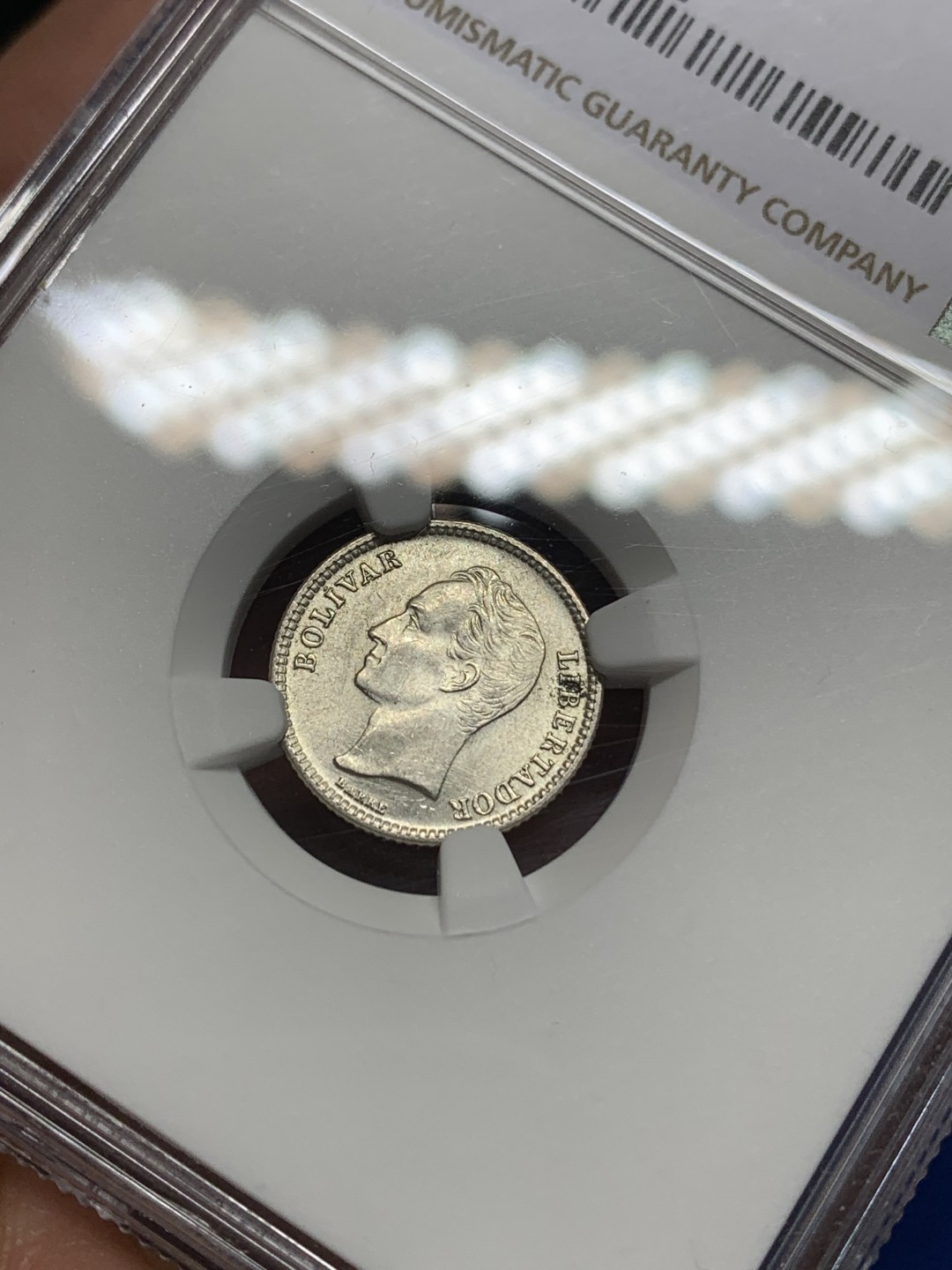 《竞宝斋》第149场-周日，周一，周四 3场 (全场包邮) NGC-MS64 委内瑞拉1954年 25分银币 顶级品相