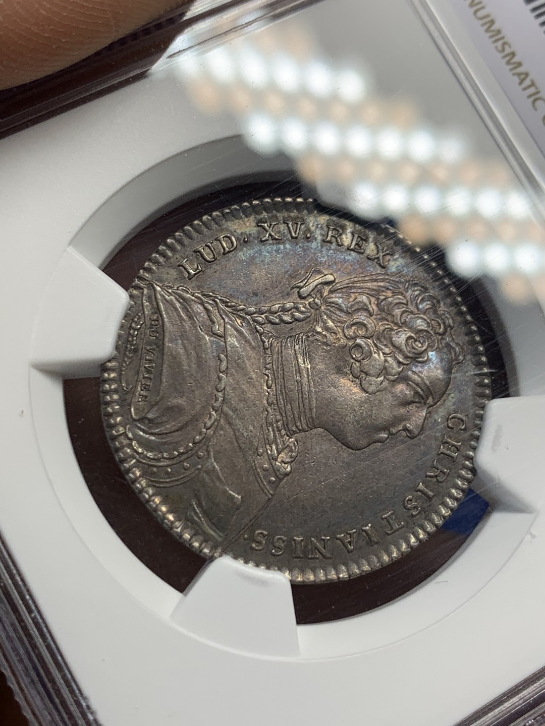 《竞宝斋》第149场-周日，周一，周四 3场 (全场包邮) NGC-AU58 法国1735年 路易十五 皇家宝藏系列 圆形JETON 银质