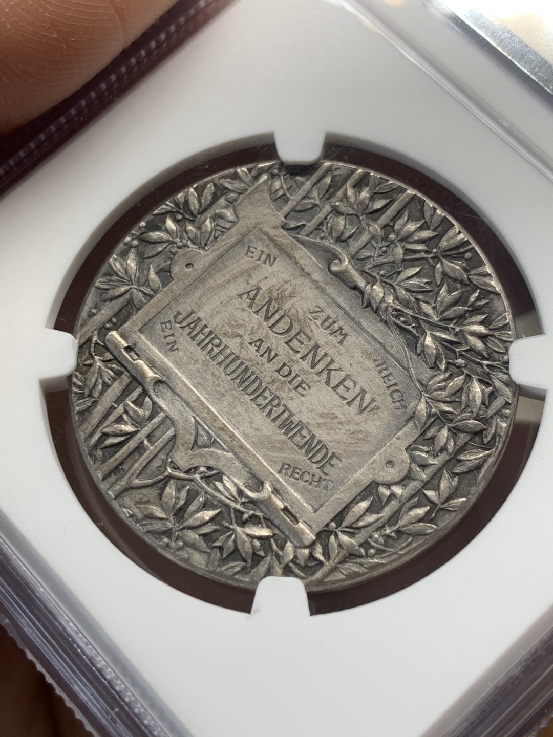 《竞宝斋》第149场-周日，周一，周四 3场 (全场包邮) NGC MS63 1900年德国新世纪纪念银章 原味包浆 品相状态非常棒