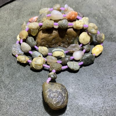 精美阿拉善筋脉石项链一条， - 精美阿拉善筋脉石项链一条，