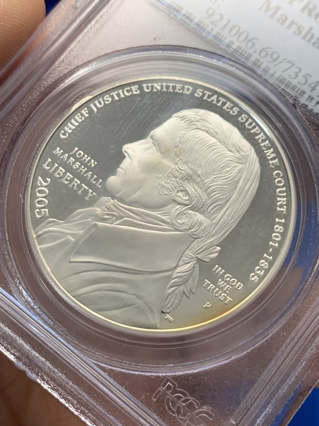 《竞宝斋》第149场-周日，周一，周四 3场 (全场包邮) PCGS-PR69DCAM 美国 2005年 马歇尔总统 精制版纪念大银币 顶级品相