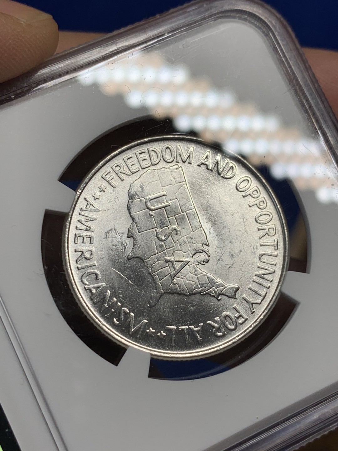 《竞宝斋》第149场-周日，周一，周四 3场 (全场包邮) NGC MS63 1952年美国乔治华盛顿地图半美元