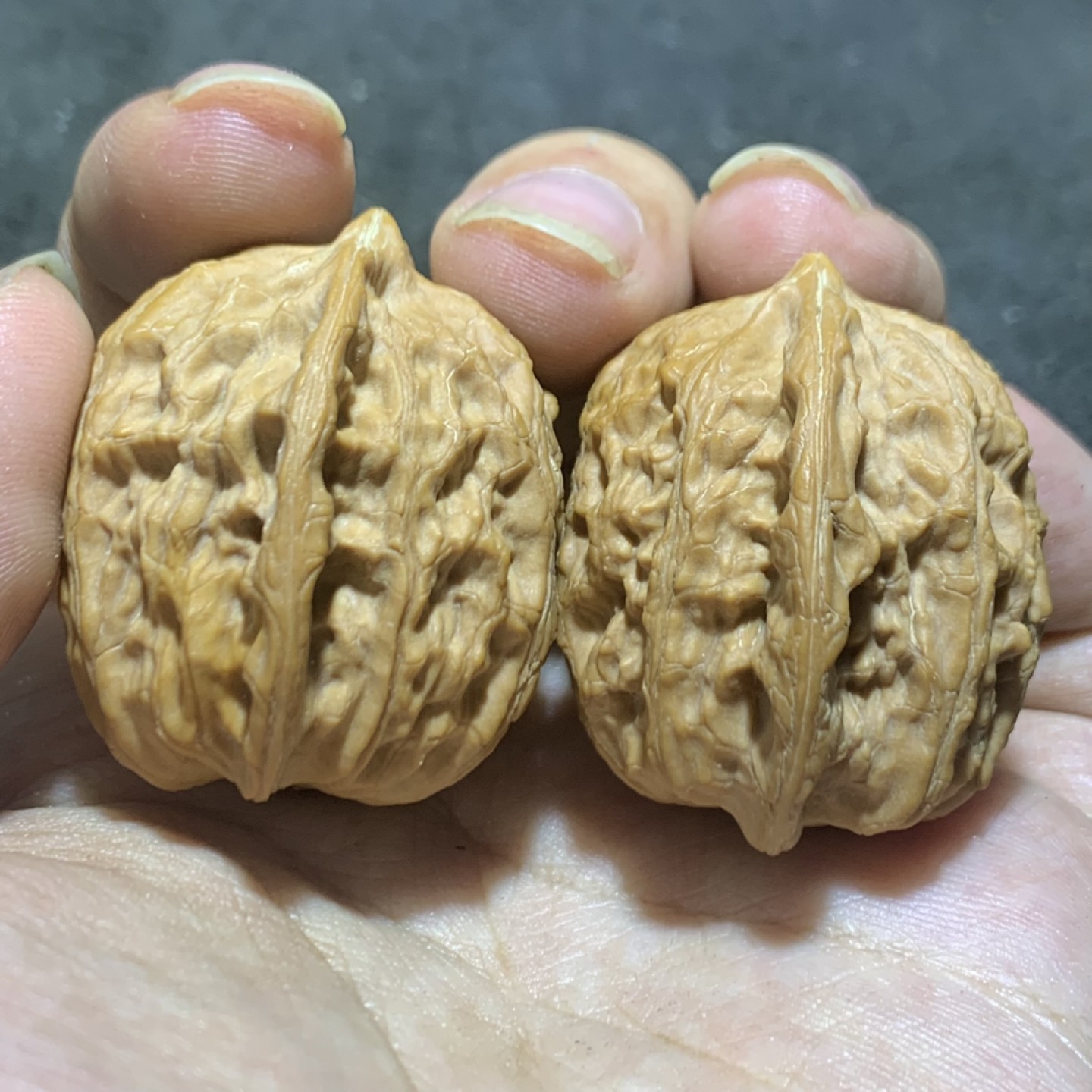仅此一对，盘山公子帽文玩核桃麻核桃一对！