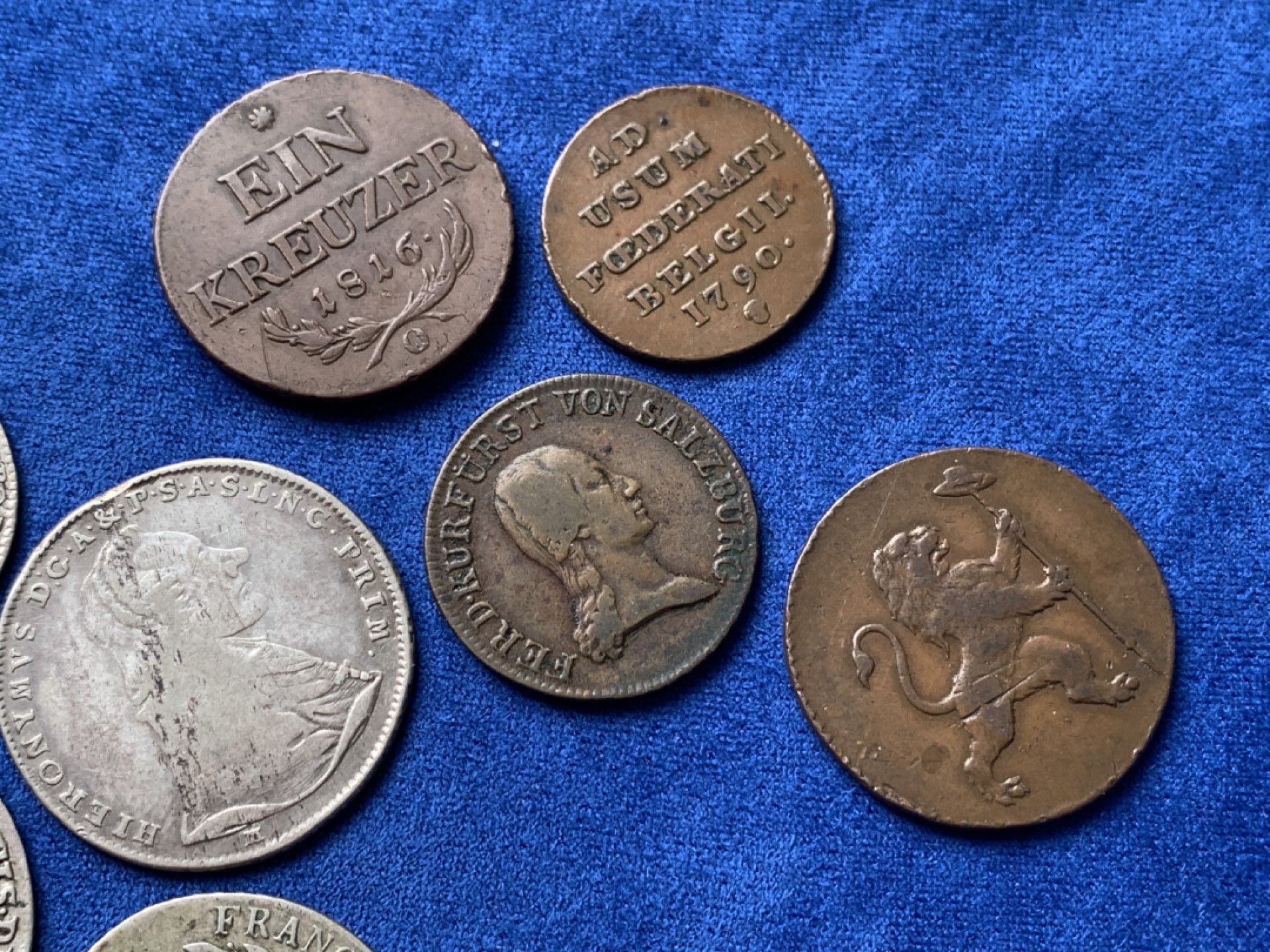 《竞宝斋》第149场-周日，周一，周四 3场 (全场包邮) 神罗辅币一组9枚 5银4铜 萨尔斯堡和尼德兰辅币都是不太常见的品种 换藏打包出 来价不低