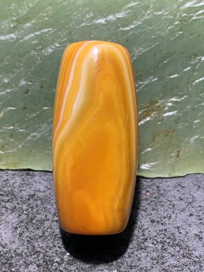 精美高玉化天眼千层纹纹缠丝玛瑙桶珠一颗， 精美高玉化天眼千层纹纹缠丝玛瑙桶珠一颗，