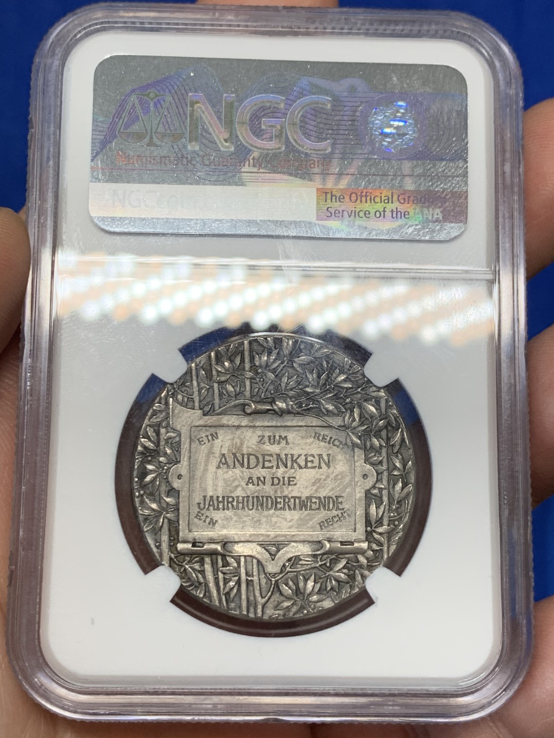 《竞宝斋》第149场-周日，周一，周四 3场 (全场包邮) NGC MS63 1900年德国新世纪纪念银章 原味包浆 品相状态非常棒