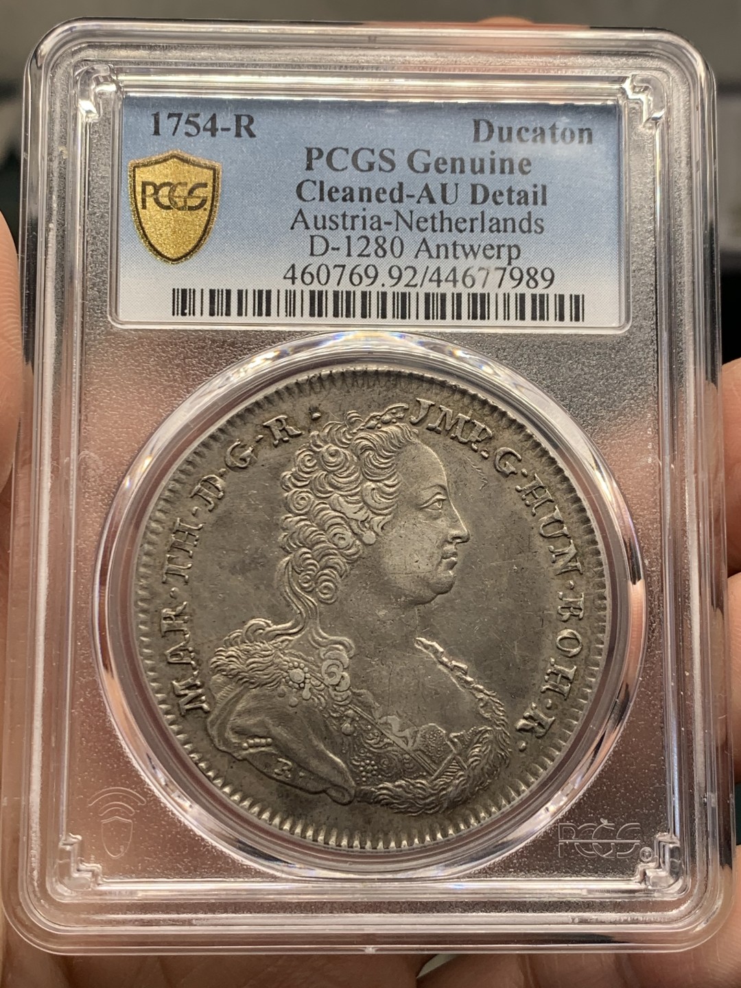 《竞宝斋》第149场-周日，周一，周四 3场 (全场包邮) PCGS AUD 奥属尼德兰1754R稀少末年版1泰勒，全深打，高点俱在