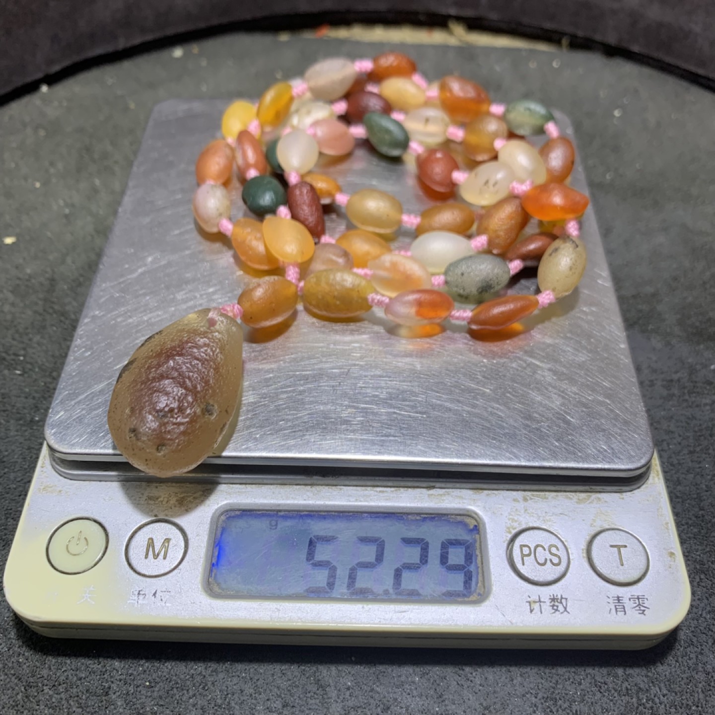 精美罕见天然阿拉善糖果玛瑙项链一条，