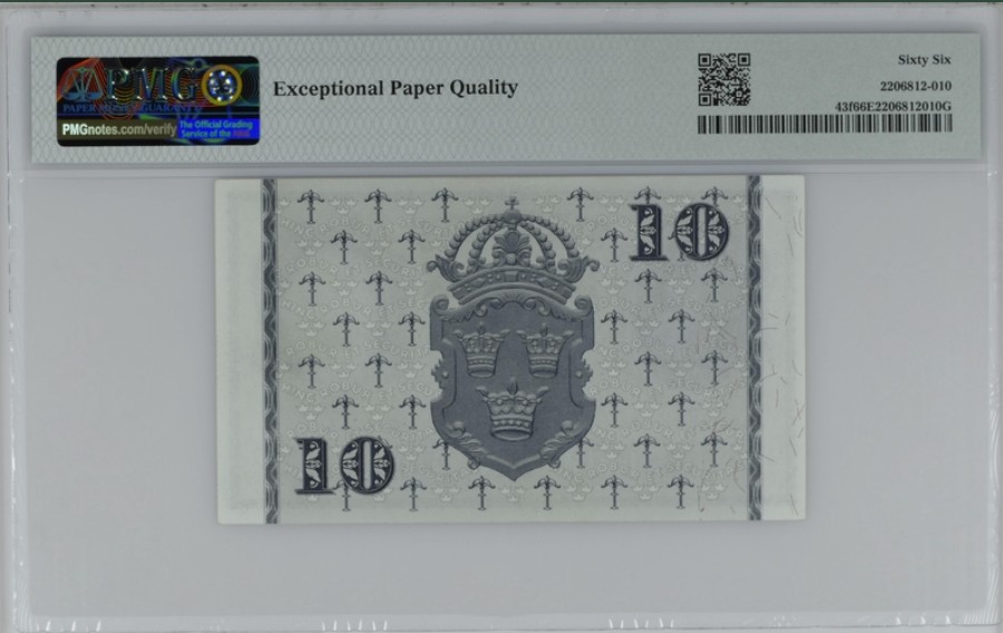 收藏联盟Quantum Auction 第247期拍卖 瑞典1958年10克朗 PMG66