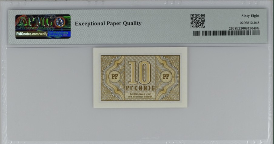 收藏联盟Quantum Auction 第247期拍卖 德国联邦1967年10芬尼 PMG68