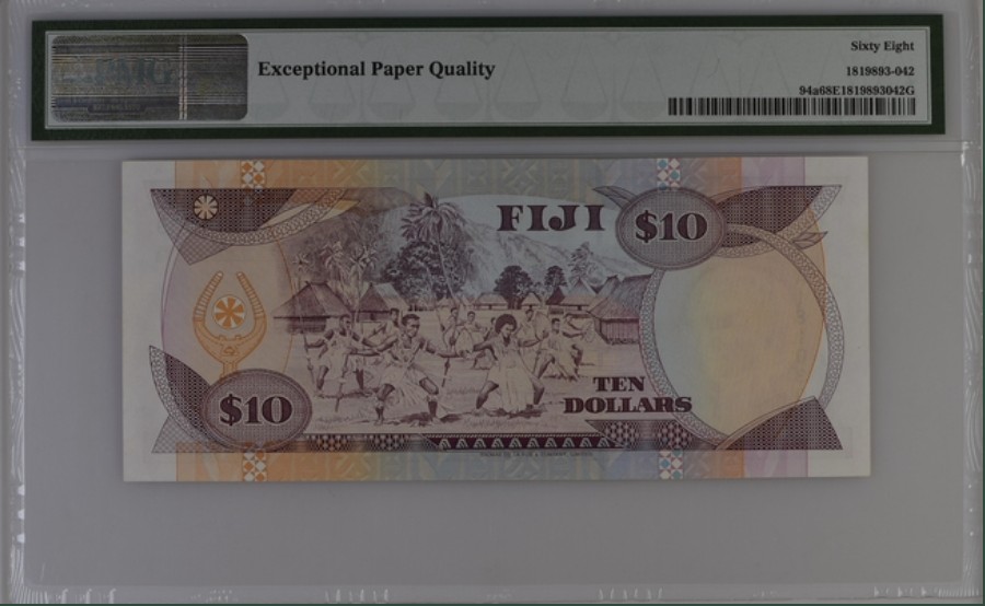 收藏联盟Quantum Auction 第247期拍卖 斐济1992年10元 PMG68 首发A冠