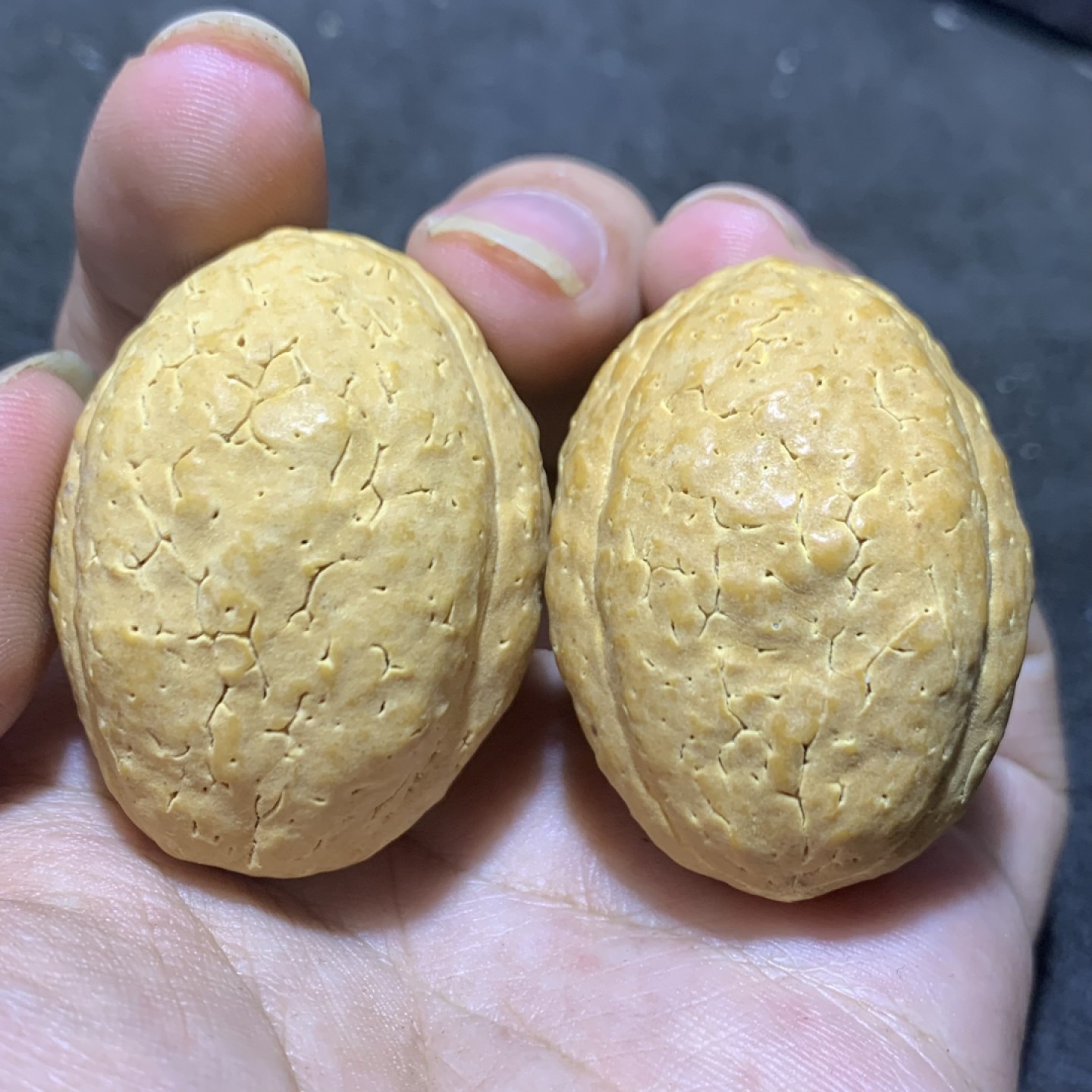 仅此一对，龙蛋玉化玄武 3瓣菩提一对