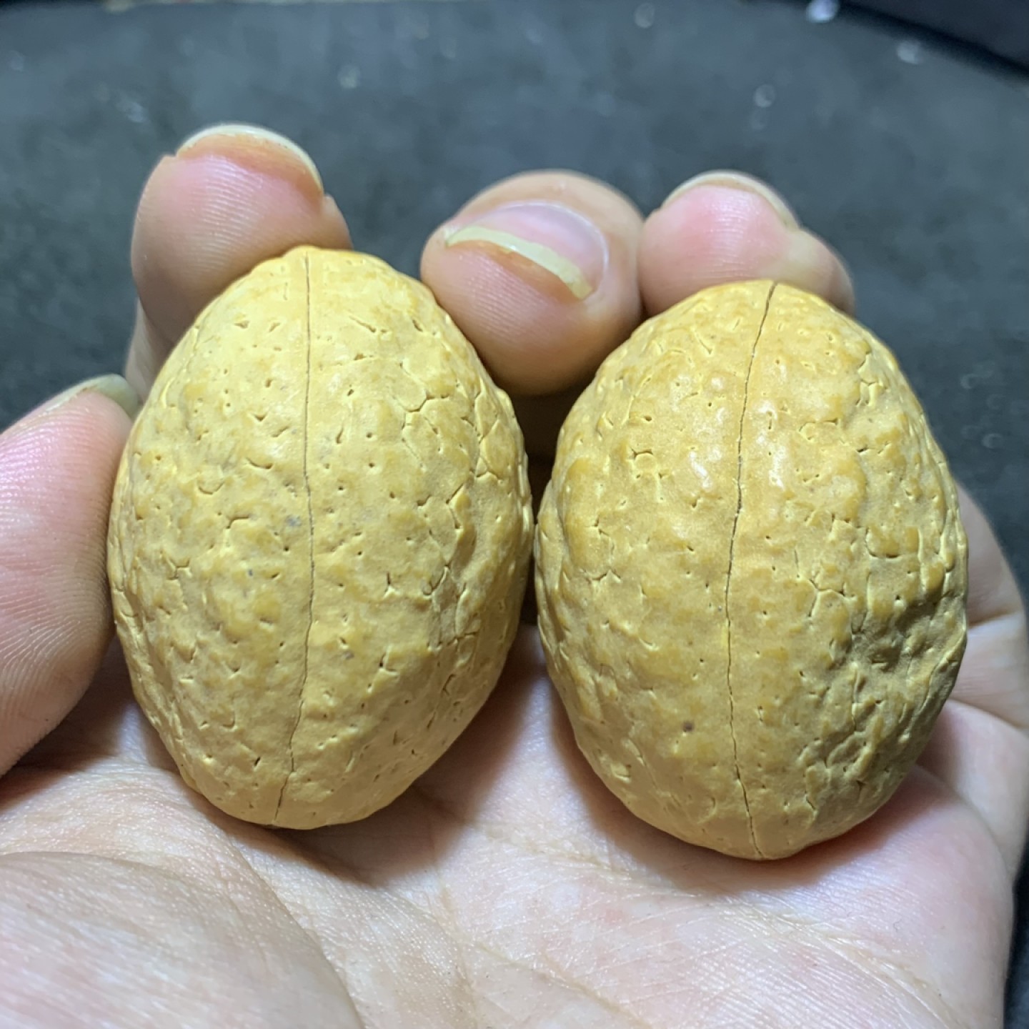 仅此一对，龙蛋玉化玄武 3瓣菩提一对