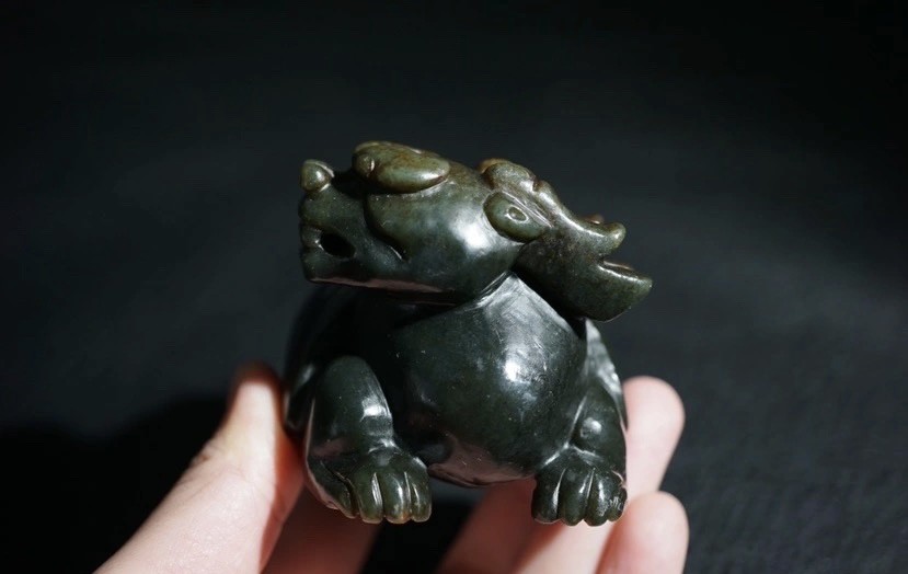 ｜冷门出品｜精选专拍·第贰拾陆场· 明清工老和田玉青玉龙龟镇纸摆件