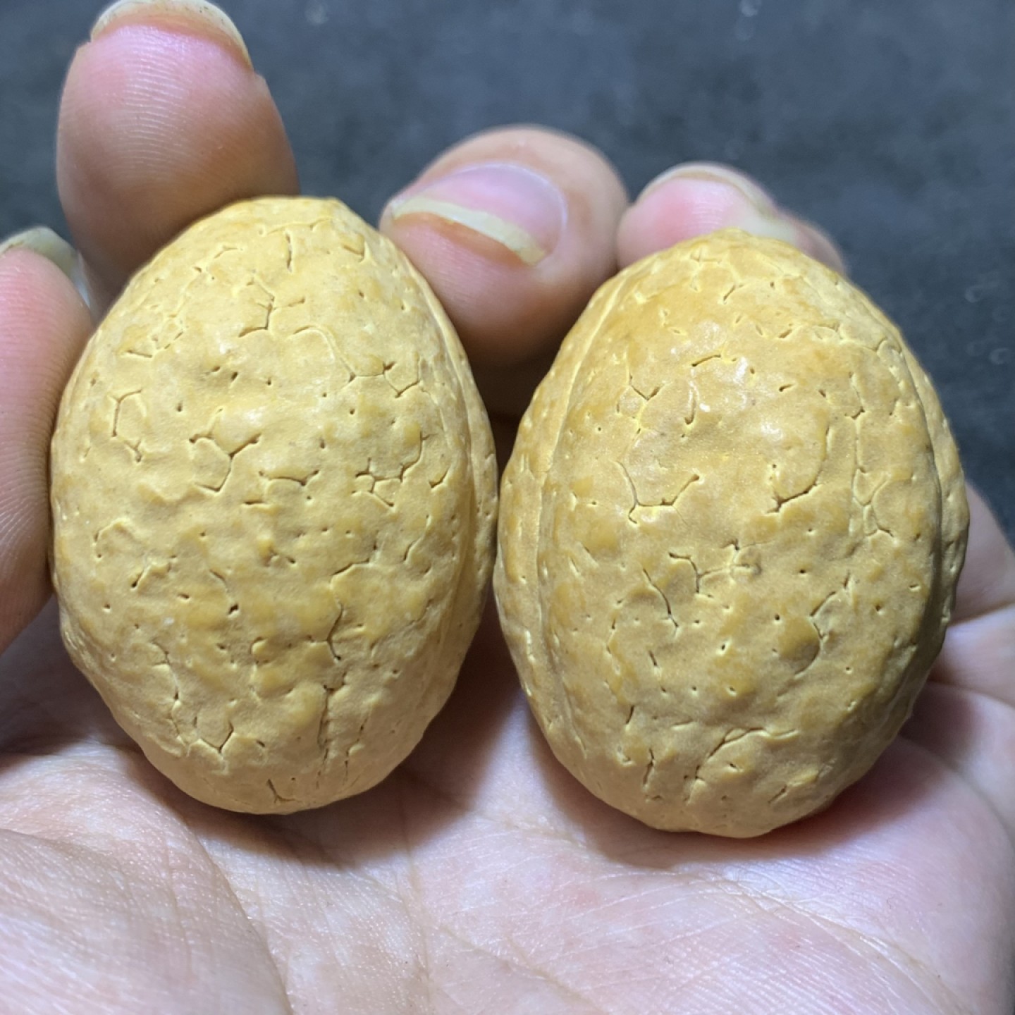 仅此一对，龙蛋玉化玄武 3瓣菩提一对