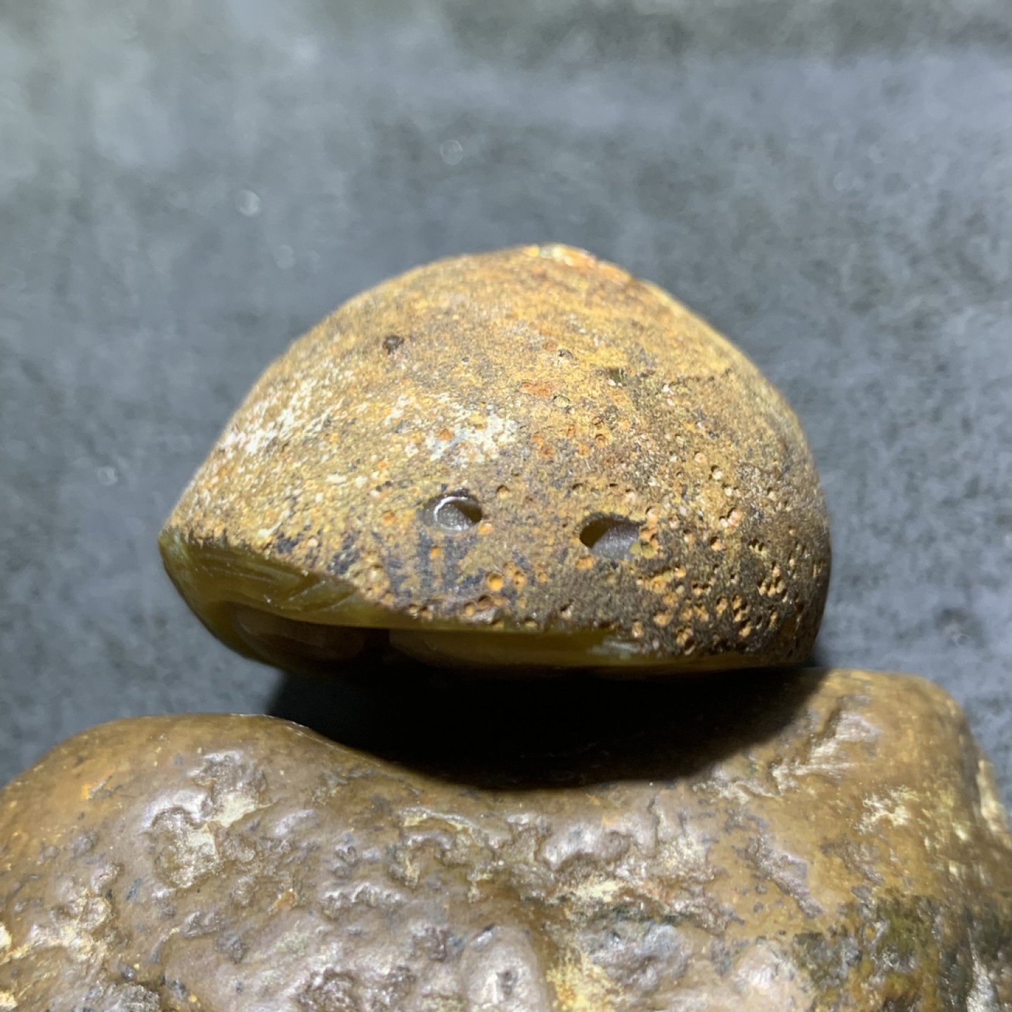 精美亚光蒙料战国红玛瑙高润度原皮雕刻象神吊坠一个