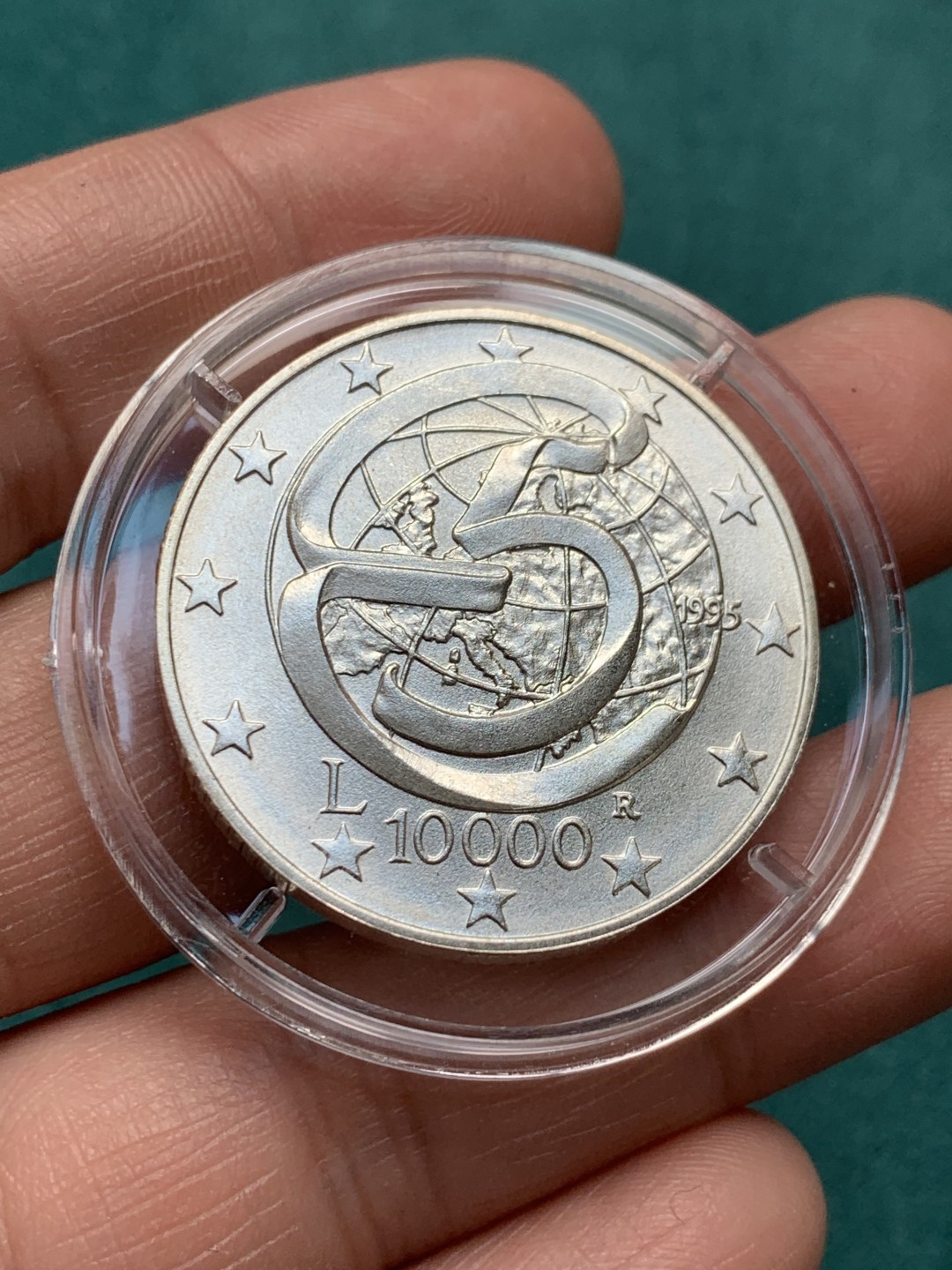 《竞宝斋》第150场-周日，周一，周四 3场 (全场包邮) 1995年意大利原盒带证书10000里拉女神银币