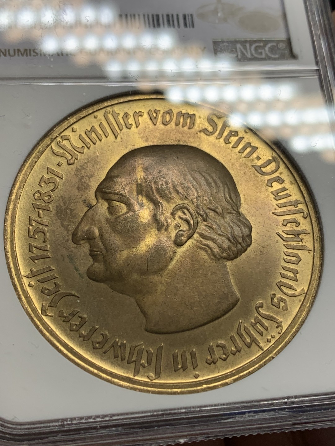 《竞宝斋》第150场-周日，周一，周四 3场 (全场包邮) NGC-MS64 德国紧急状态时期威斯特伐利亚大马币 1923年 10000马克 德紧币中的名誉品状态一流