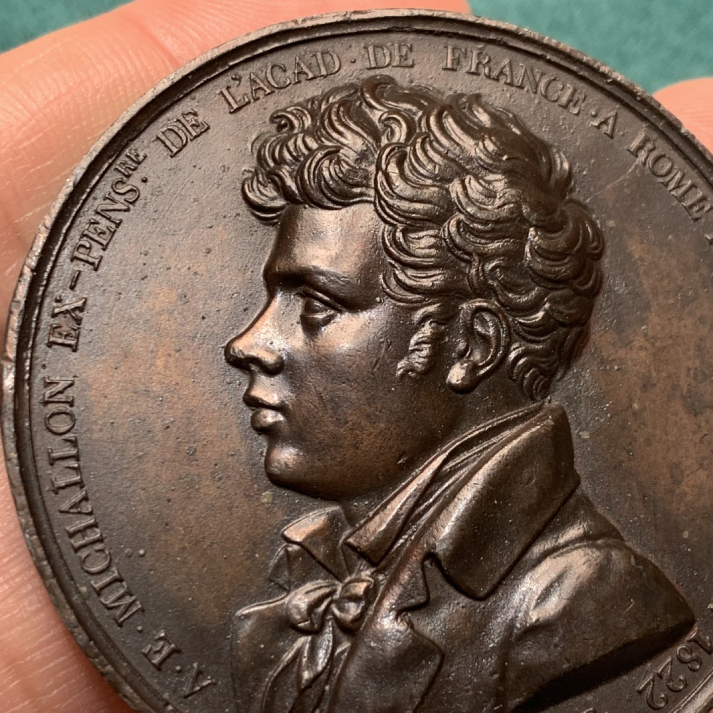 《竞宝斋》第150场-周日，周一，周四 3场 (全场包邮) 1823 法国 铜章 路易十八的御用画家 50mm49克