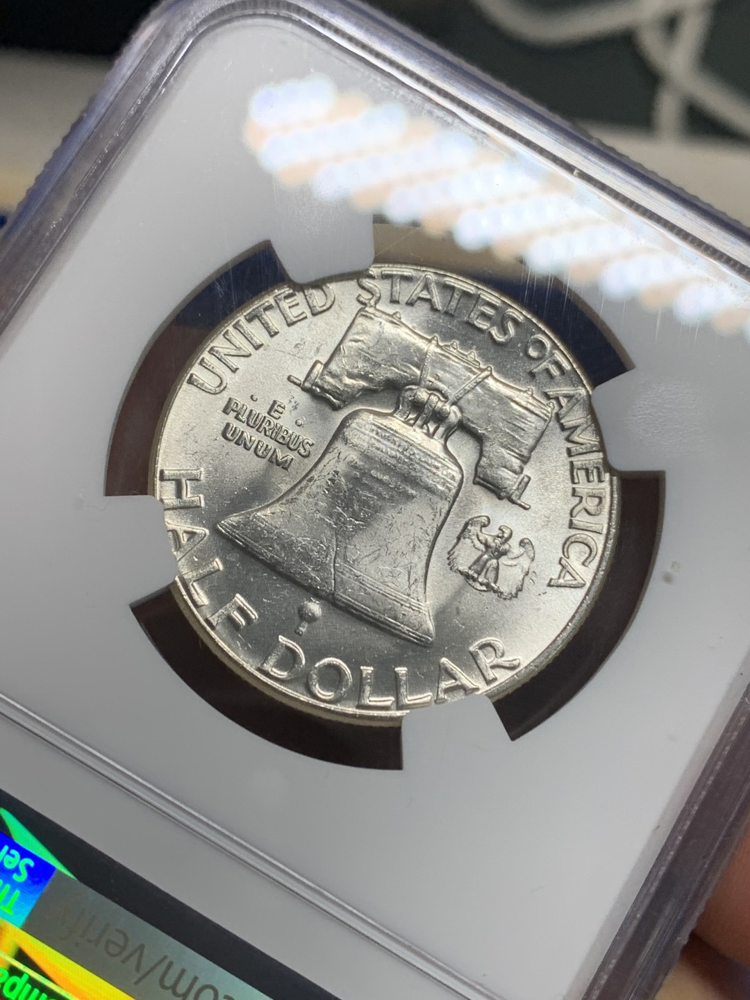 《竞宝斋》第150场-周日，周一，周四 3场 (全场包邮) NGC-MS62 美国1962年 大钟半圆银币 顶级品相 原光好品